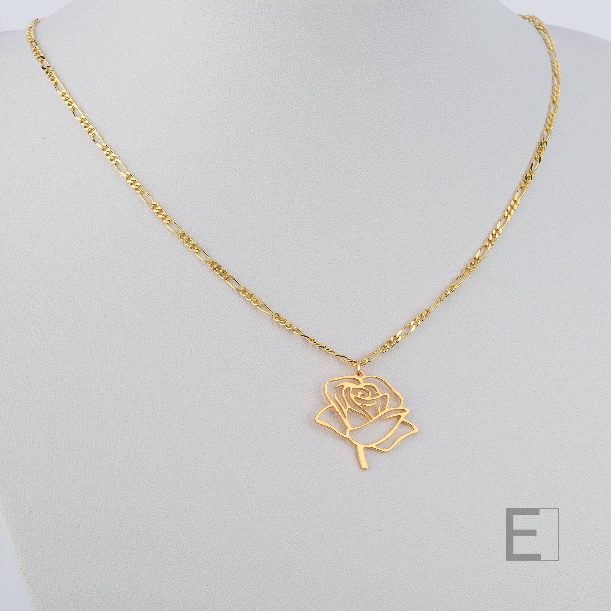 Collier Rose – vue détaillée du bijou artisanal Atelier-Émile