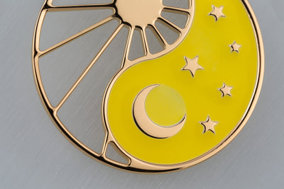 Cosmic Yin Yang Halskette - Schatten & Celeste Glow