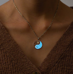 Halskette Yin Yang Cosmique / Schatten und himmlischer Schein