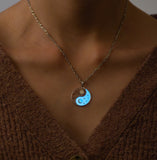 Collier Yin Yang Cosmique / ombre et lueur céleste