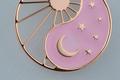 Cosmic Yin Yang Halskette - Schatten & Celeste Glow