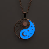 Cosmic Yin Yang Halskette - Schatten & Celeste Glow