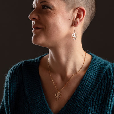 Monstera-Blatt-Halskette