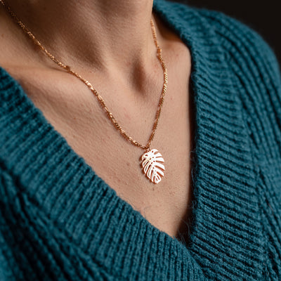 Monstera-Blatt-Halskette