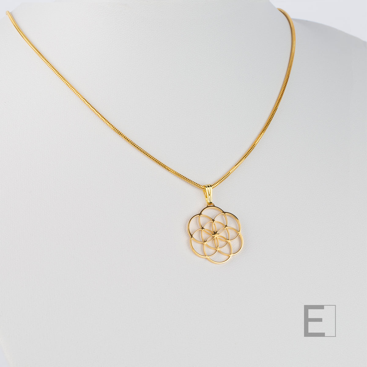 Samen des Lebens Halskette, mit Gelbgold-Finish, Detailansicht 5 – Atelier-Émile