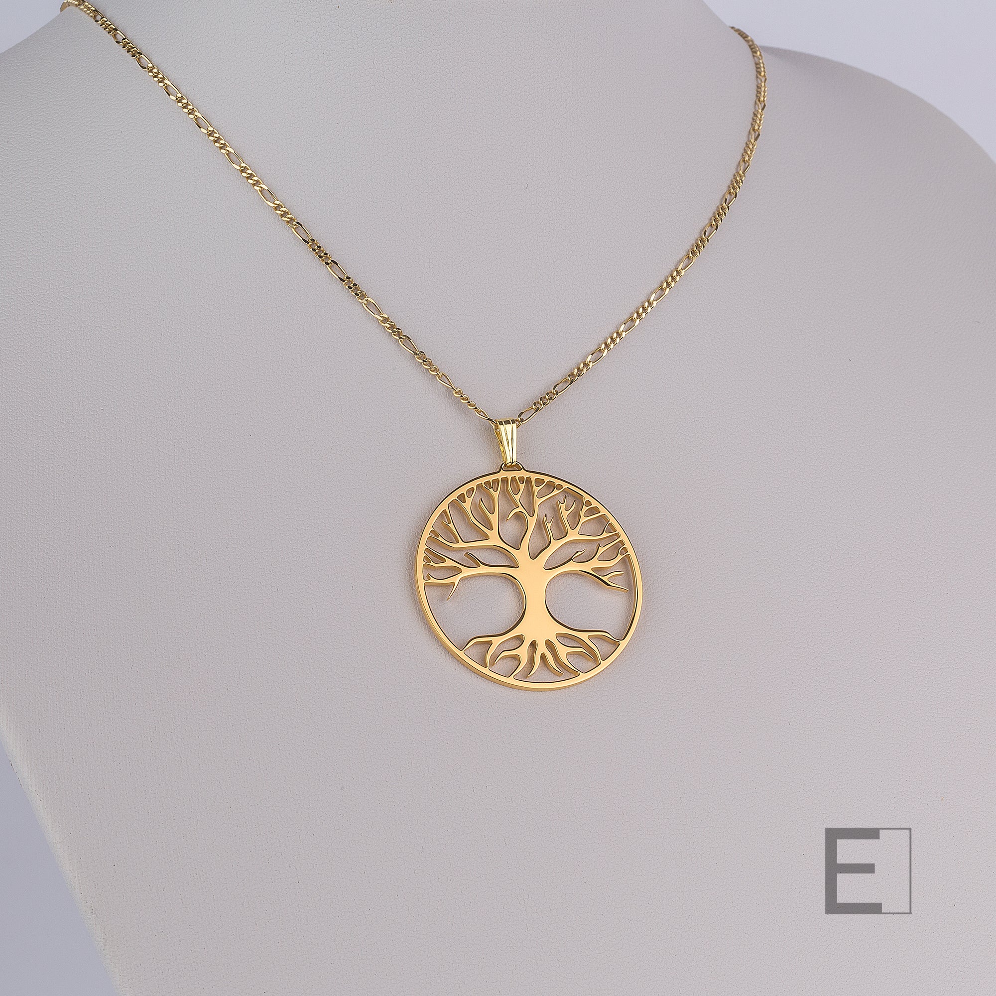 Halskette Grosser Baum des Lebens, mit Gelbgold-Finish, Detailansicht 4 – Atelier-Émile