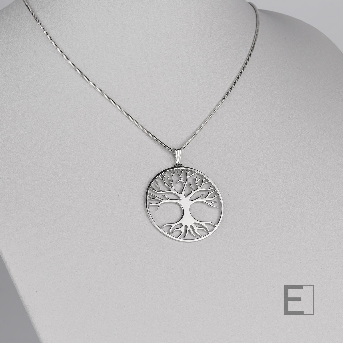Halskette Grosser Baum des Lebens, mit Rhodium-Finish, Detailansicht 8 – Atelier-Émile