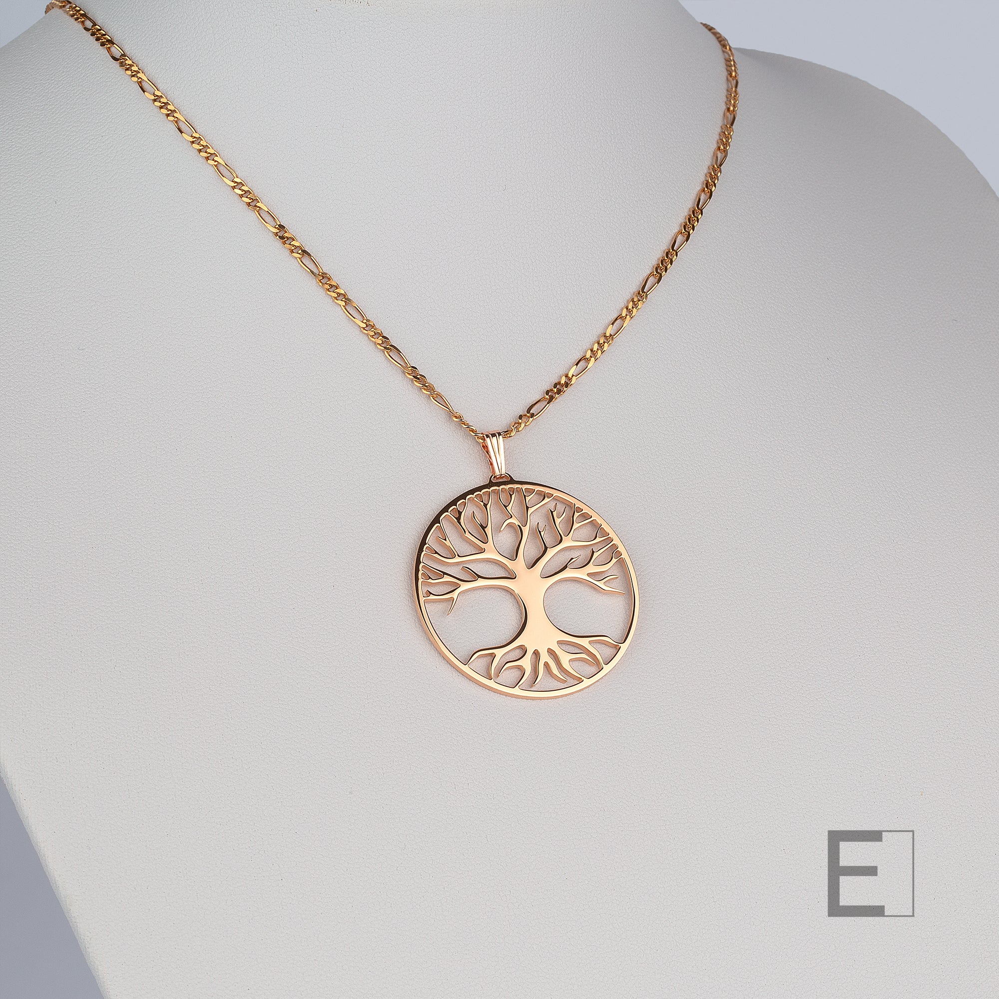 Halskette Grosser Baum des Lebens, mit Roségold-Finish, Detailansicht 9 – Atelier-Émile