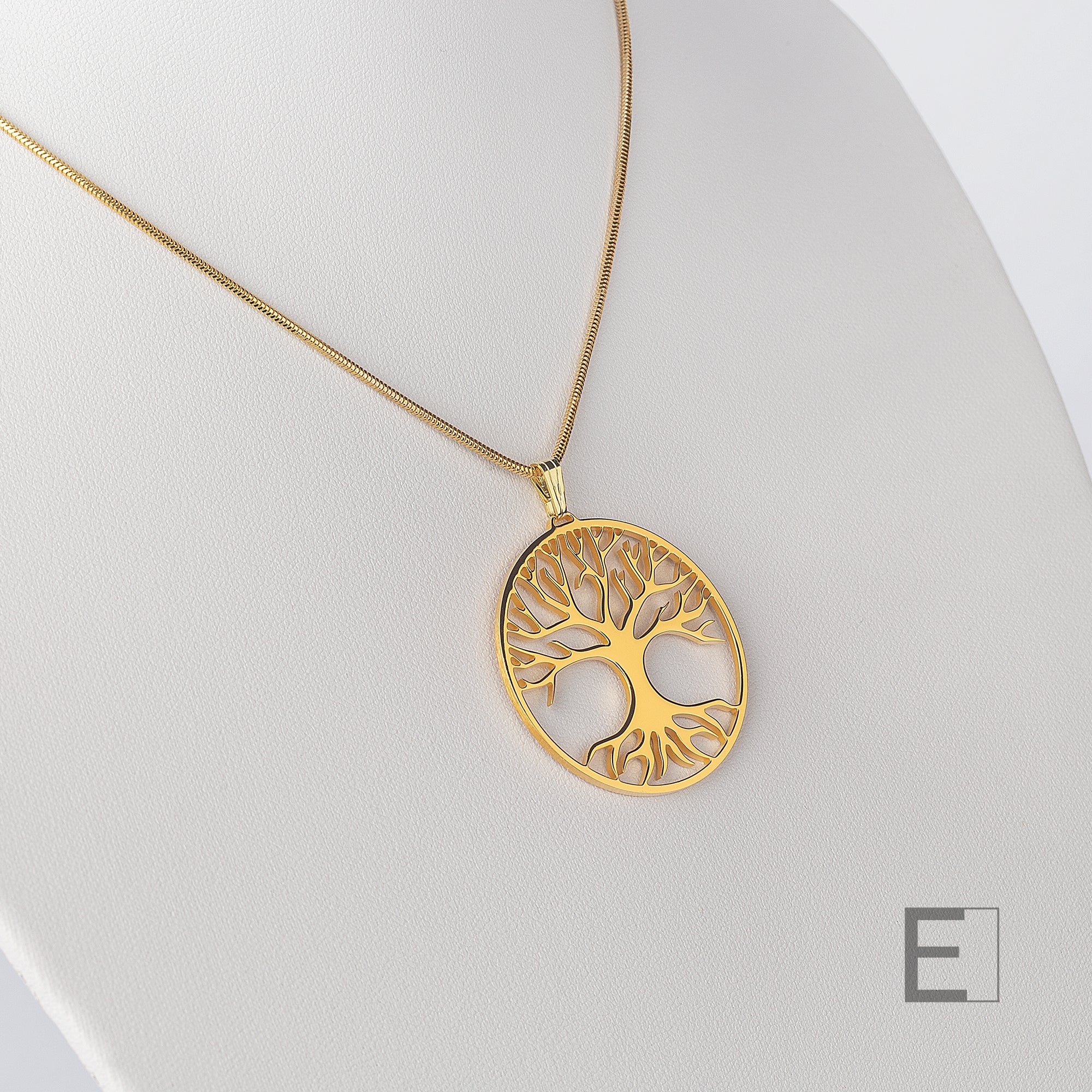 Halskette Grosser Baum des Lebens, mit Gelbgold-Finish, Detailansicht 10 – Atelier-Émile