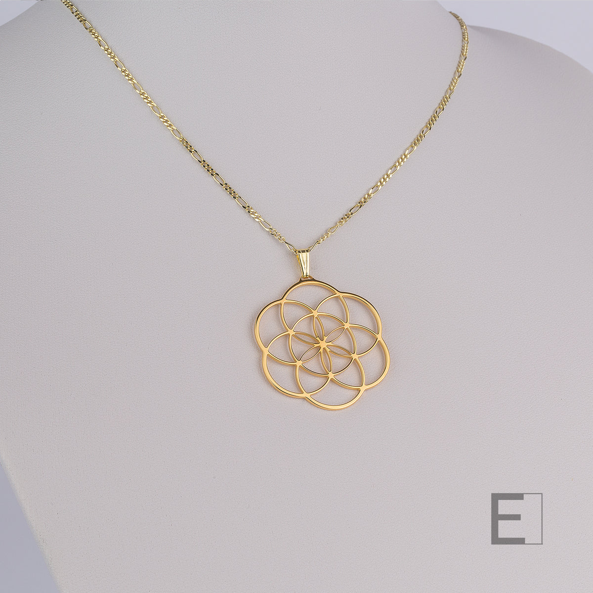 Halskette Grosser Samen des Lebens, mit Gelbgold-Finish, Detailansicht 9 – Atelier-Émile