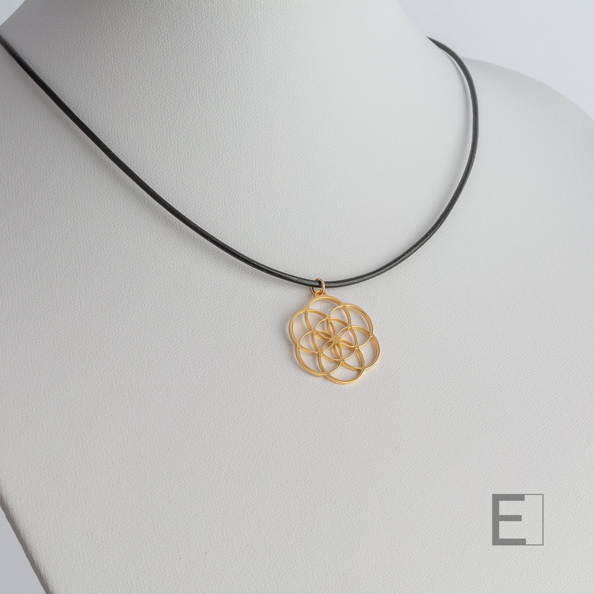 Samen des Lebens Halskette, mit Gelbgold-Finish, Detailansicht 7 – Atelier-Émile