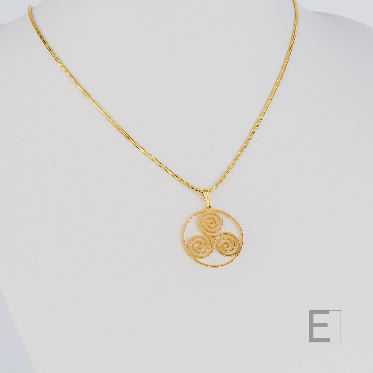 Halskette Spirale des Lebens, mit Gelbgold-Finish, Detailansicht 3 – Atelier-Émile