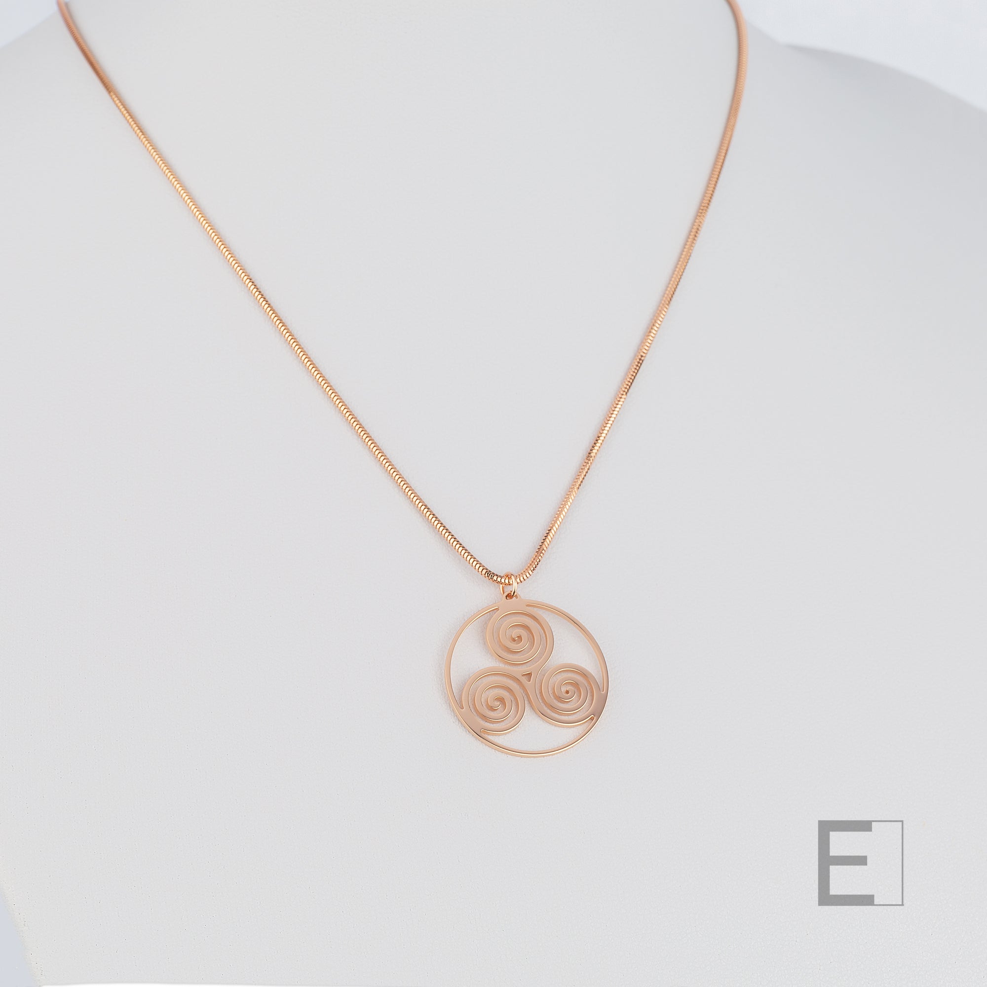 Halskette Spirale des Lebens, mit Roségold-Finish, Detailansicht 9 – Atelier-Émile