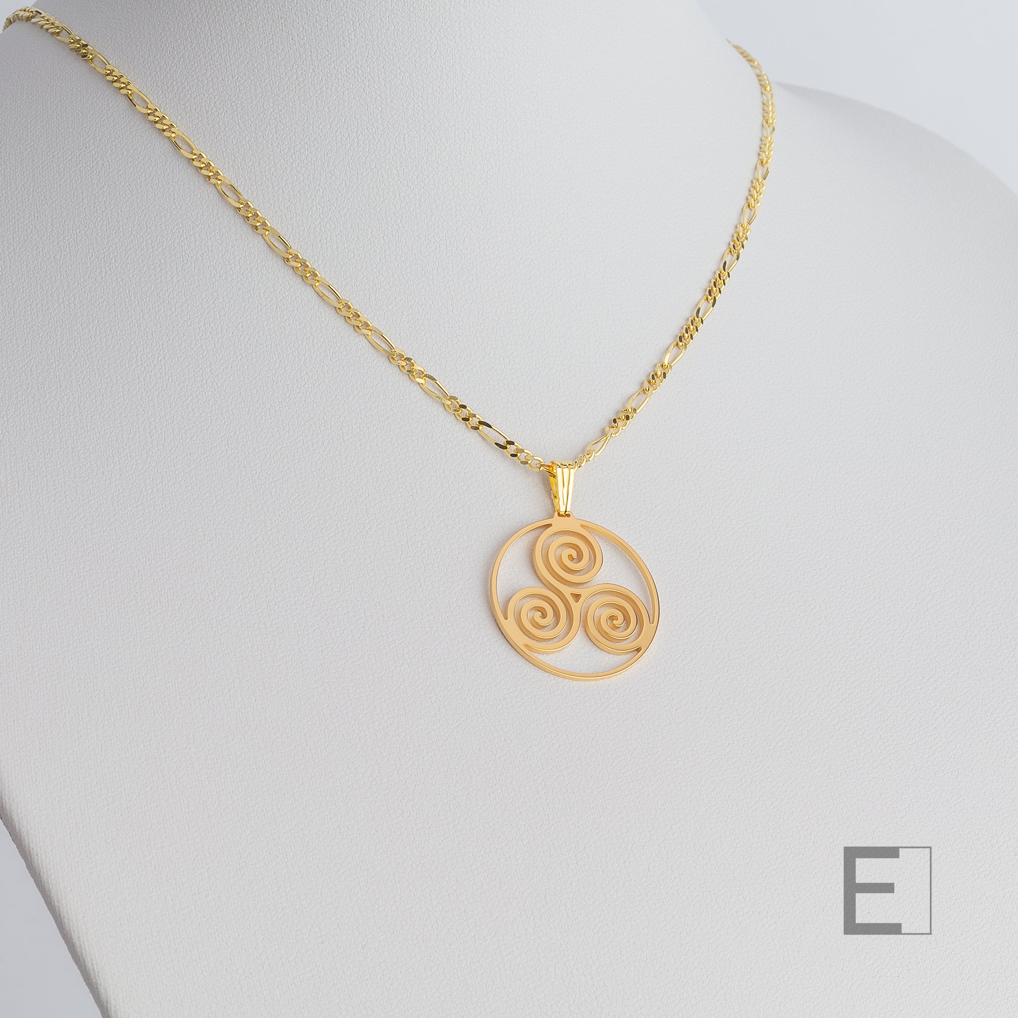 Halskette Spirale des Lebens, mit Gelbgold-Finish, Detailansicht 11 – Atelier-Émile