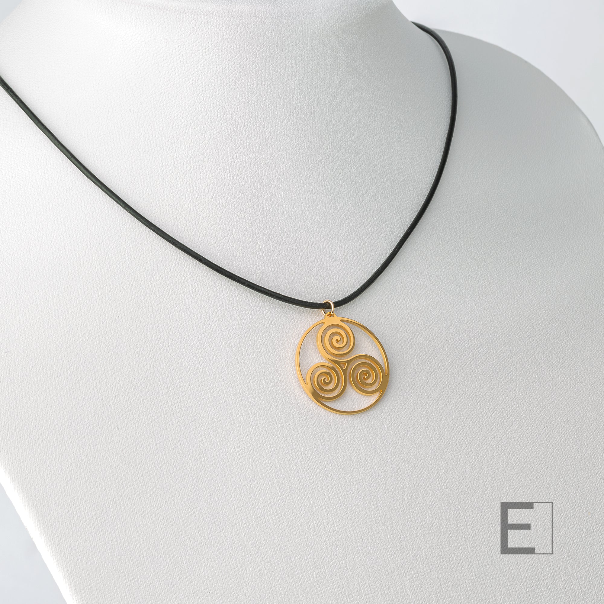 Halskette Spirale des Lebens, mit Gelbgold-Finish, Detailansicht 13 – Atelier-Émile